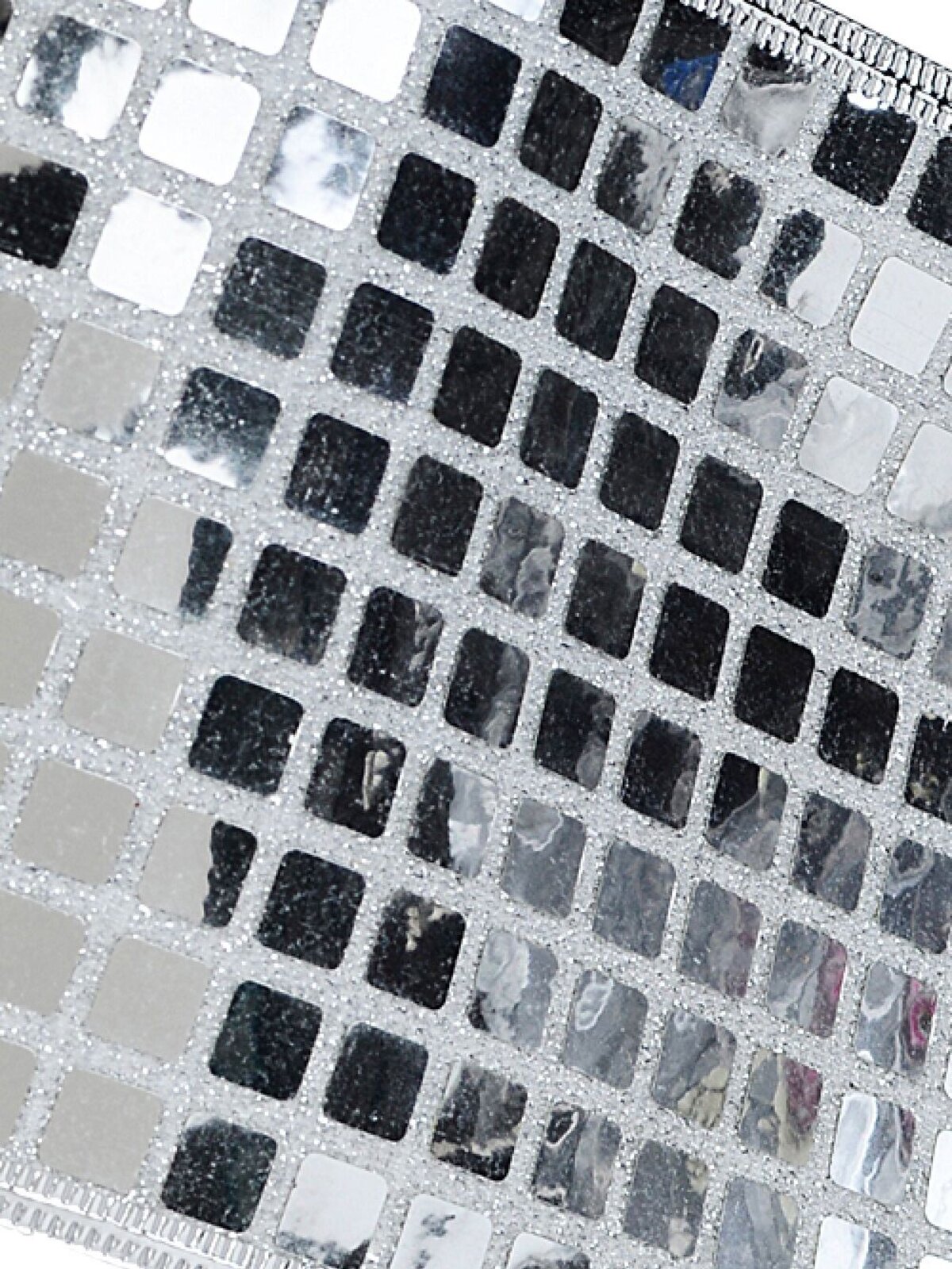 Wired Silver Glitter Sheer Ribbon Reflective Mirror Ball | 10m x 10cm — image 3