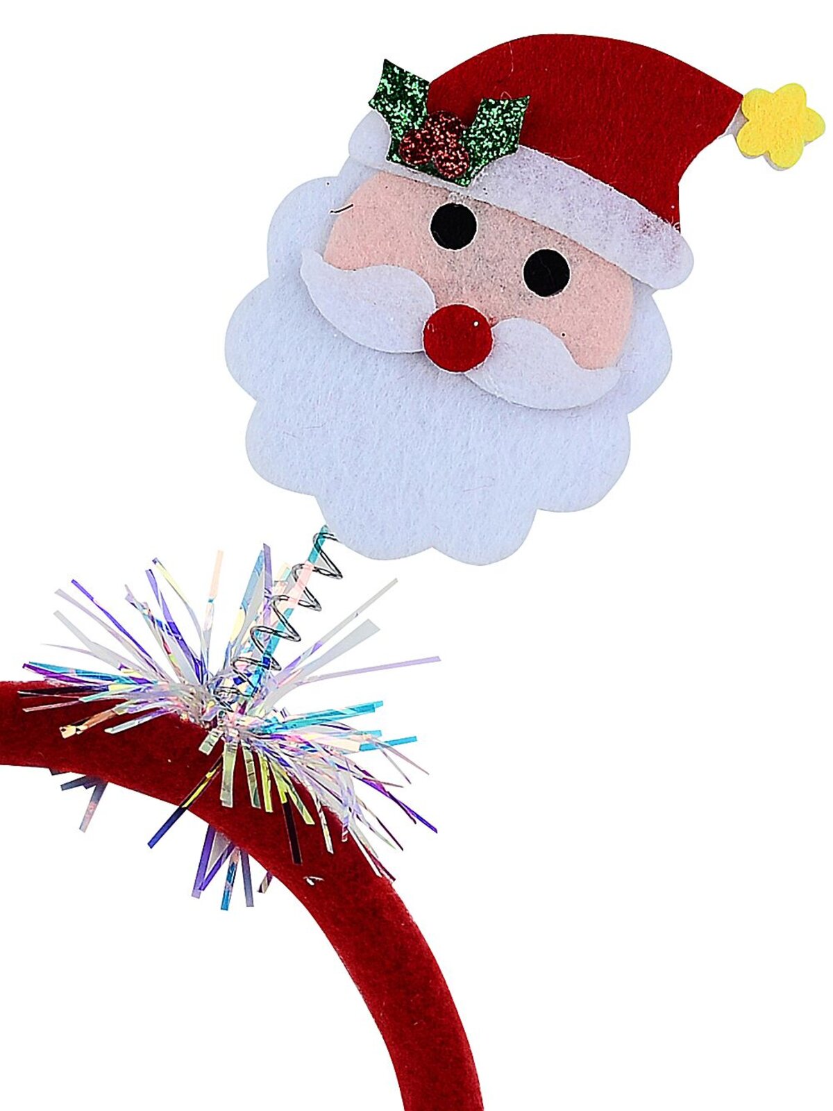Wobbly Santa Springs Headband With Iridescent Tinsel | One Size Fits Most — image 2