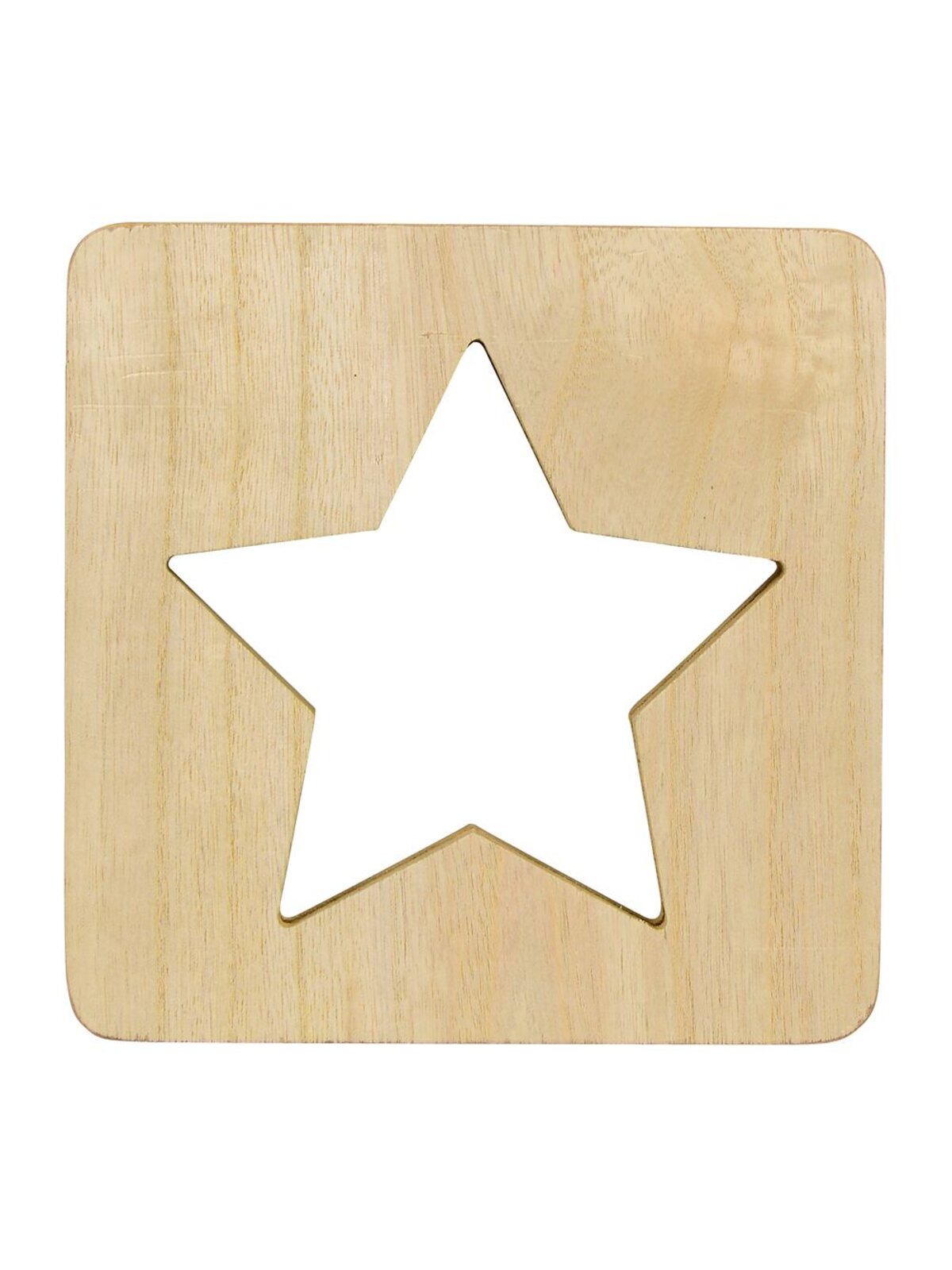 Wooden Star Laser Cut-Out With White SMD Christmas Ornament - 18cm — image 2