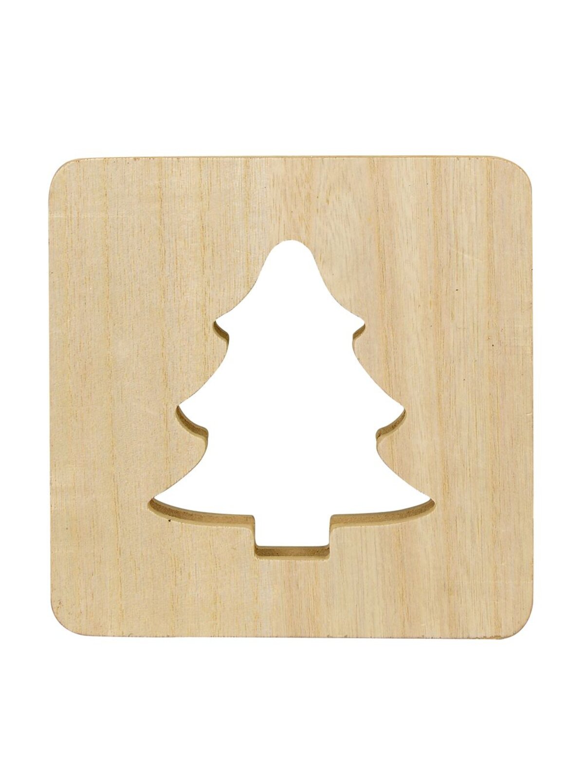 Wooden Tree Laser Cut-Out With Green SMD Christmas Ornament - 18cm — image 2