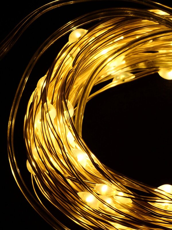 100 Warm White Seed LED String Fairy Battery Lights With Static & Flash | 10m — image 3