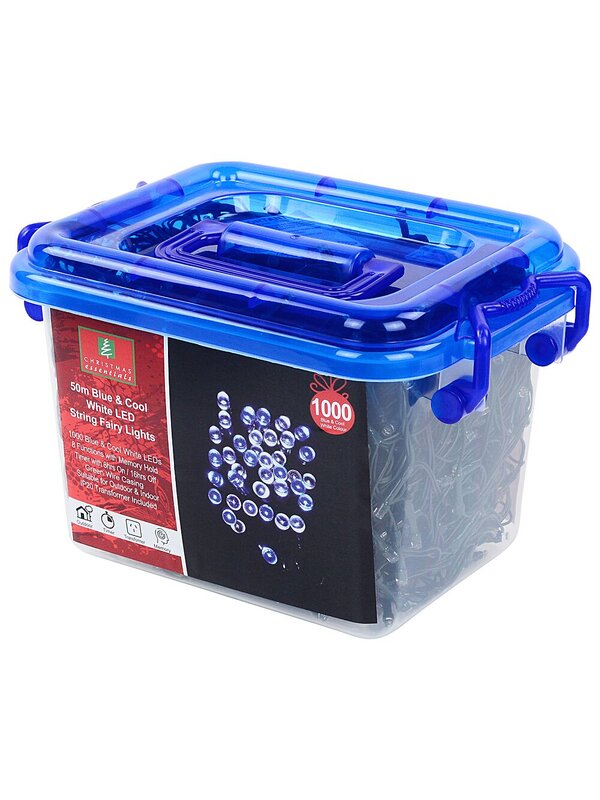 1000 Blue & Cool White LED String Fairy Lights 8 Function With Timer | 50m — image 6
