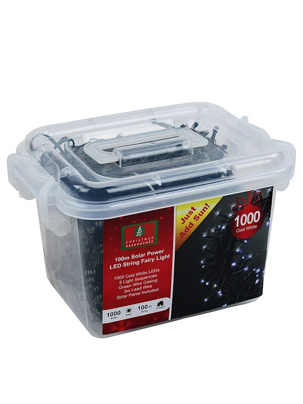 1000 Cool White LED Solar String Fairy Lights 8 Function | 100m — image 4