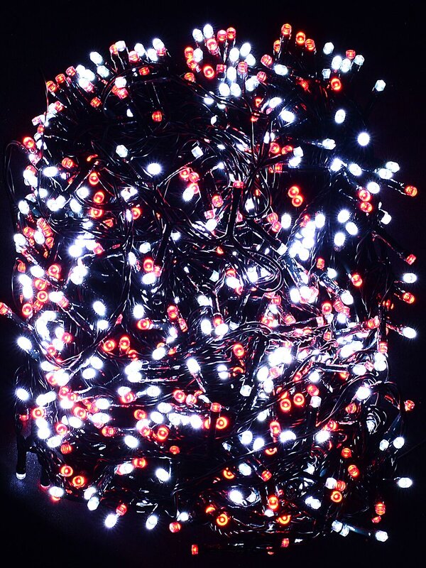 1000 Red & Cool White LED String Fairy Lights 8 Function With Timer | 50m — image 3
