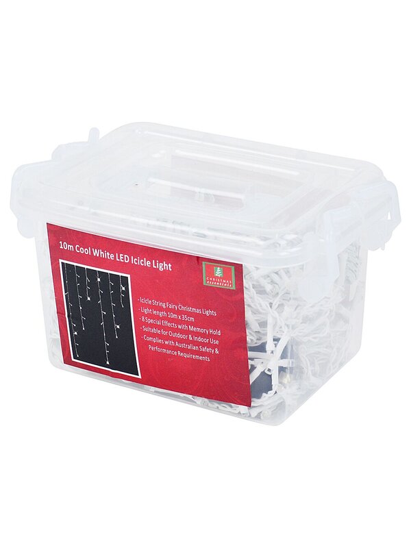 1008 Cool White LED Icicle Lights 8 Function With Memory Hold | 50m — image 3