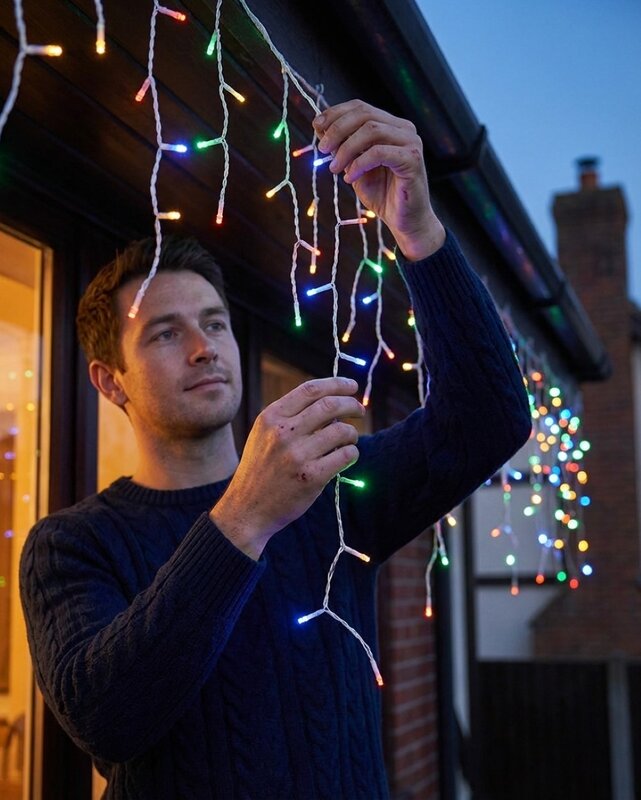 1008 Multi Colour LED Icicle Lights 8 Function With Memory Hold | 35m — image 3