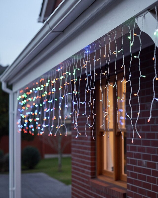 1008 Multi Colour LED Icicle Lights 8 Function With Memory Hold | 35m — image 2