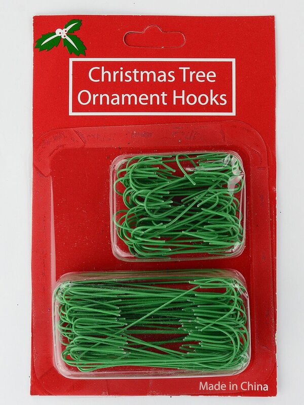 100x Green Metal Ornament Hooks & Bauble Hangers | 30mm & 60mm