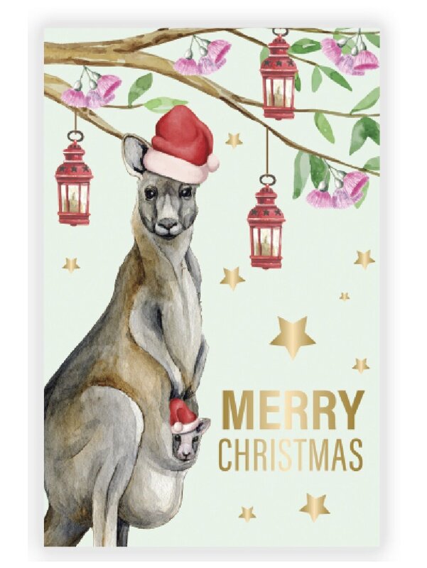 10x Australiana Native Animals Christmas Cards With Gold Foil | 17cm — image 4