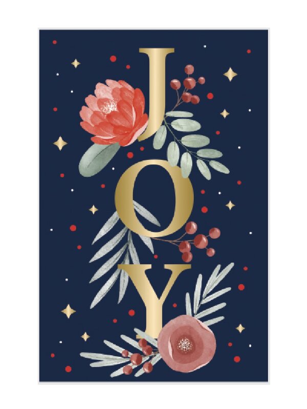 10x 17cm Christmas Botanical & Floral Gold Foil Greeting Cards Pack — image 2