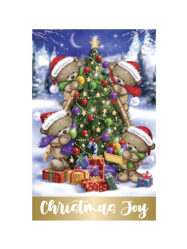 10x Cute Cartoon Character Christmas Greeting Cards Gold Foil Pack | 17cm — image 4