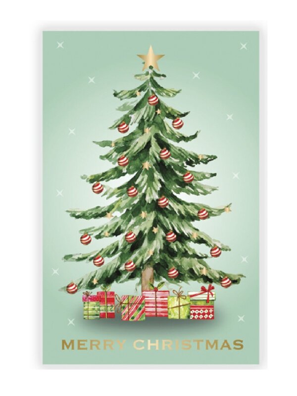 10x Traditional Christmas Decorating Gold Foil Cards Pack | 17cm — image 2