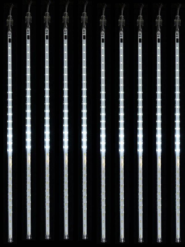 10x Meteor Shower Tube Icicle Lights 540 Snowing Cool White LED | 4.5m — image 3