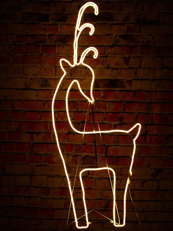 1.1m Chic Standing Reindeer Outdoor Warm White LED Neon Flex Display — image 2