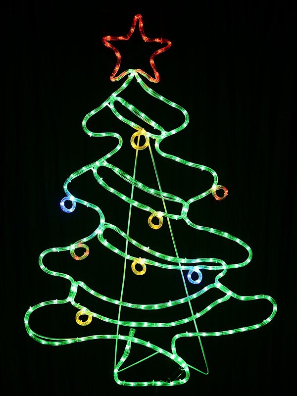 1.1m Green Christmas Tree With Multi Colour Decorations LED Light Display — image 3