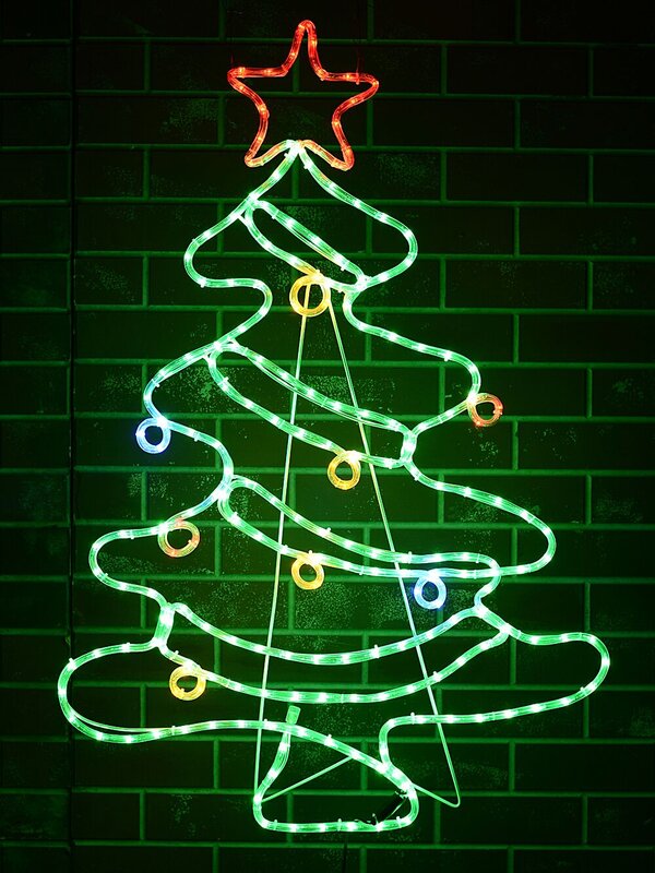 1.1m Green Christmas Tree With Multi Colour Decorations LED Light Display — image 2