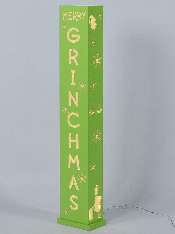 1.1m Green Merry Grinchmas Signpost With Warm White LED Light Display — image 5
