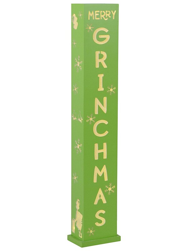 1.1m Green Merry Grinchmas Signpost With Warm White LED Light Display — image 3