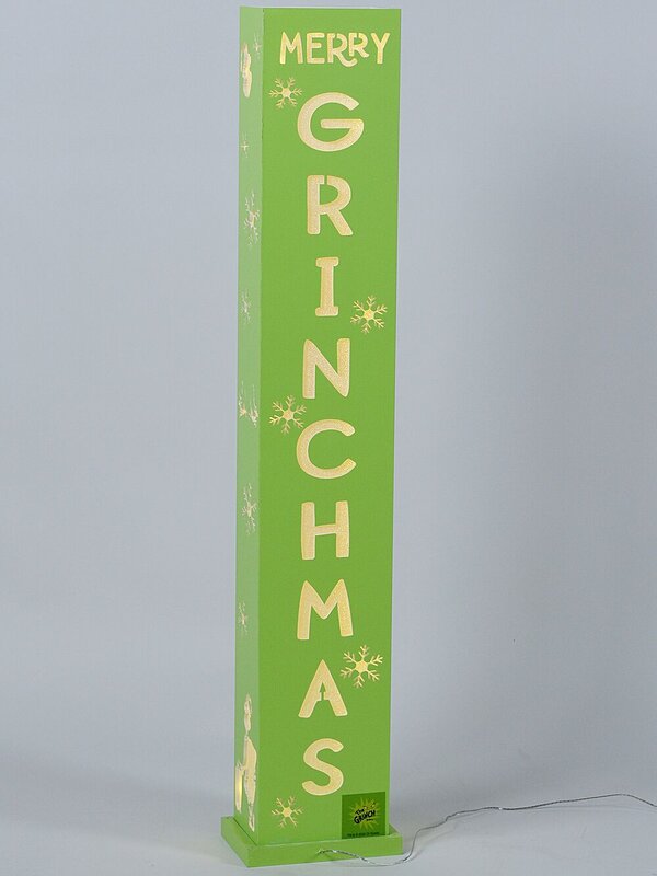 1.1m Green Merry Grinchmas Signpost With Warm White LED Light Display — image 7