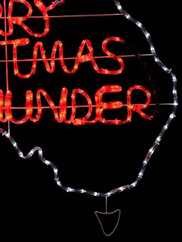 1.1m Outdoor Merry Christmas Down Under Aussie Map LED Rope Light Motif — image 4