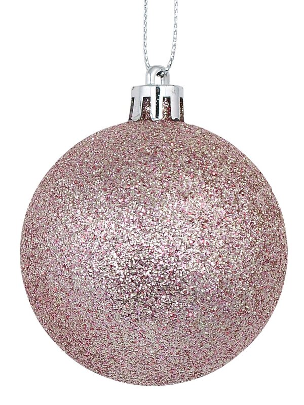 12 x 60mm Pink Glitter, Matte & Metallic Christmas Baubles — image 4