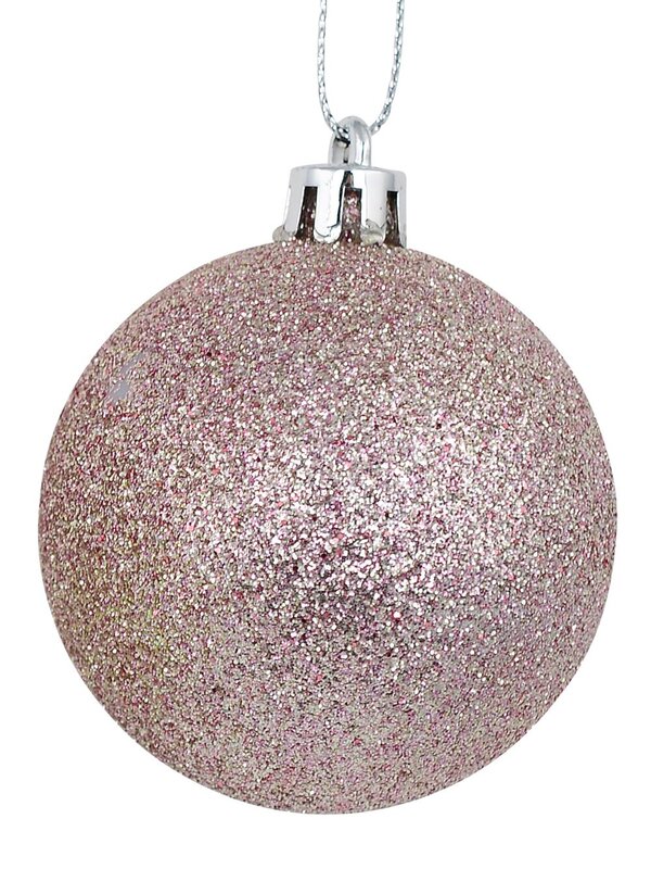 12 x 60mm Pink Metallic & Glitter With Mint Green Metallic & Matte Baubles — image 3