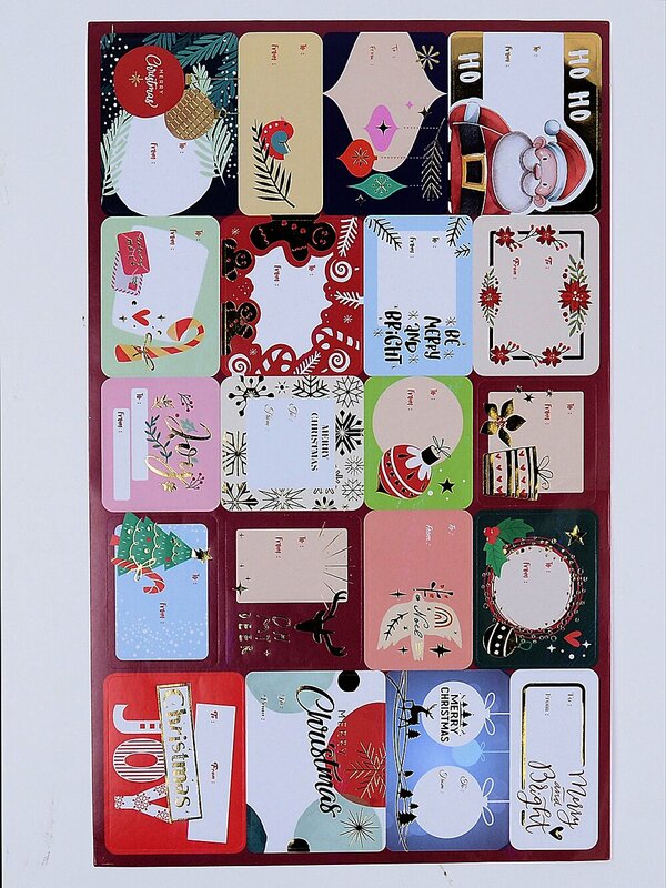 120x Christmas Gift Labels With Foil & Glitter | 6 Sheets — image 5