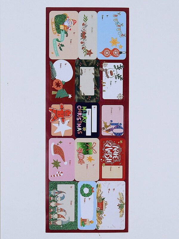 120x Christmas Gift Labels With Foil & Glitter | 6 Sheets — image 3