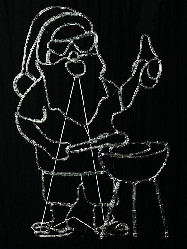 1.2m Cheers! BBQ Cooking Santa Outdoor Christmas Multi Colour LED Display — image 5
