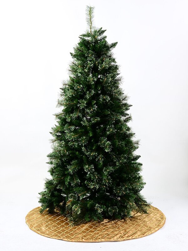 1.2m Gold Silk & Metallic Tinsel Ribbon Lattice Christmas Tree Skirt — image 5