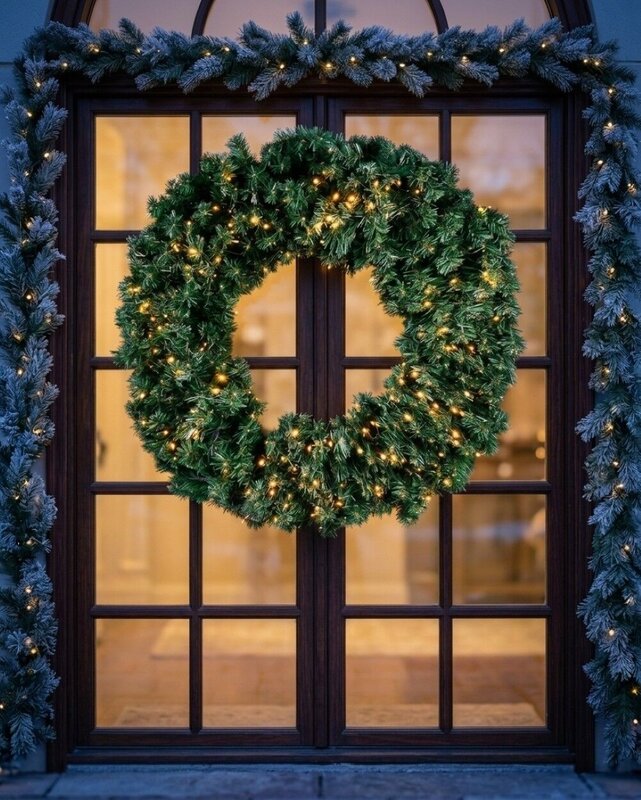 1.2m Grand Statement Pre-Lit Balsam Fir Christmas Wreath | 420 Tips & 180 LED — image 2