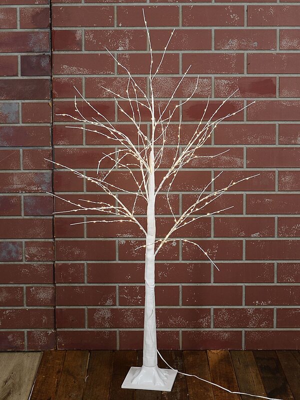 1.2m Neutral White LED White Branch Outdoor Birch Tree — image 4