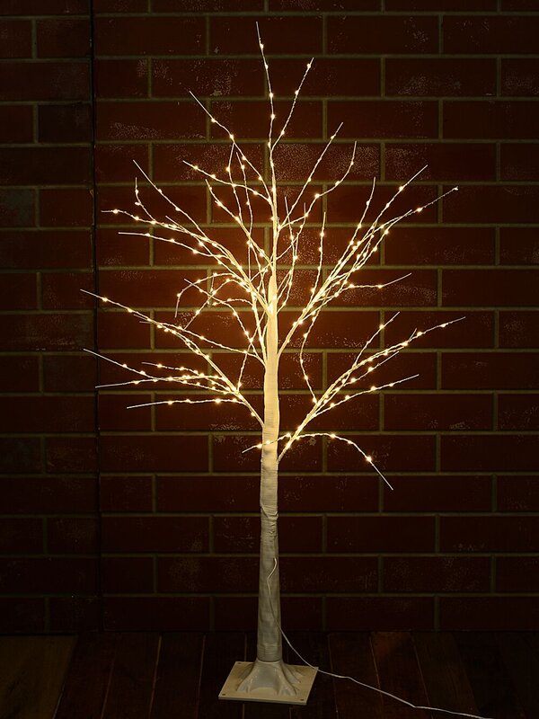 1.2m Neutral White LED White Branch Outdoor Birch Tree — image 2