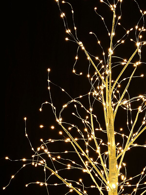 1.2m Warm White LED Gold Branch Outdoor Birch Tree — image 6
