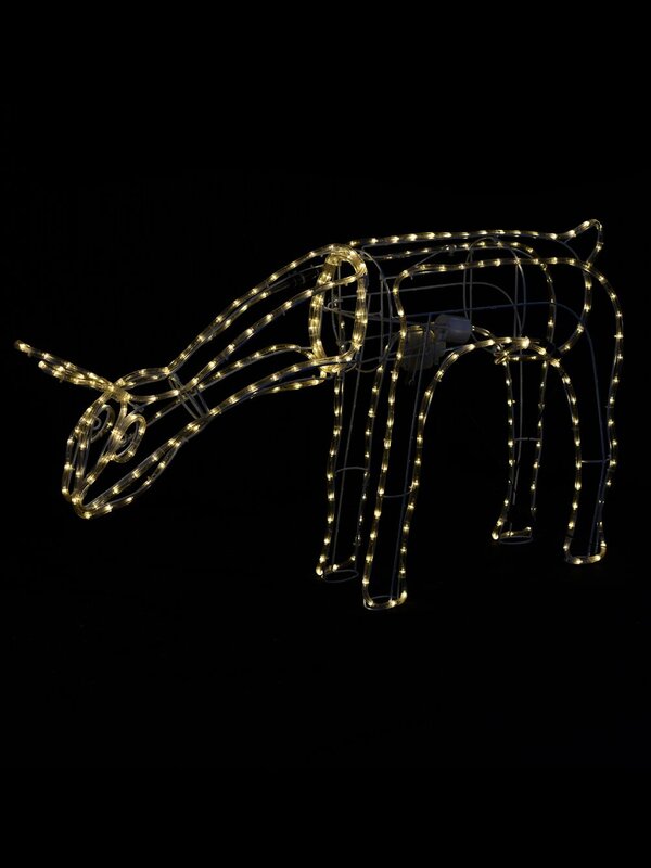 1.2m Warm White LED Large Feeding Reindeer Rope Light Display — image 3