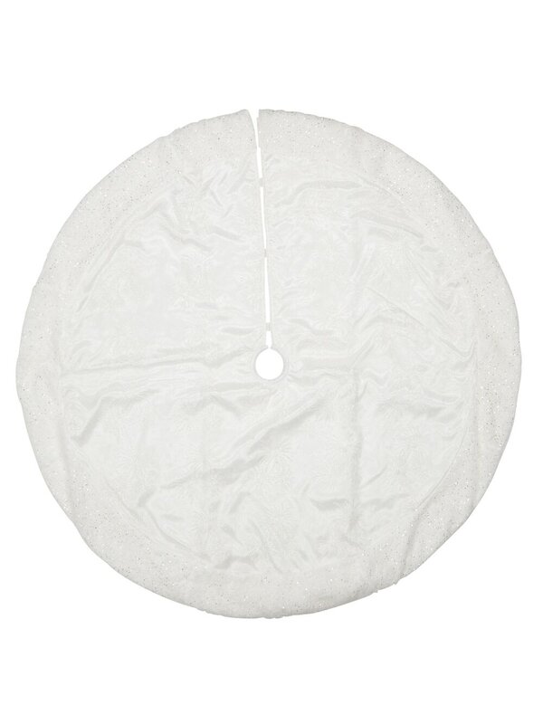 1.2m White With Iridescent Glitter Star & Sunburst Pattern Christmas Tree Skirt — image 2