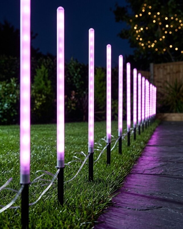 12x LED Meteor Shower Path Lights - Rainbow Multi Colour Tubes | 50cm — image 6