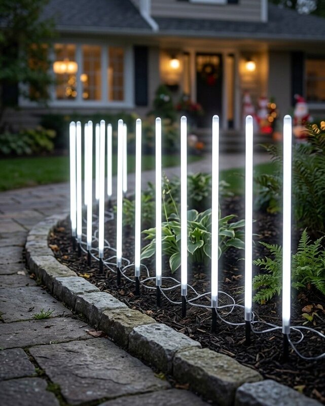 12x LED Meteor Shower Path Lights - Rainbow Multi Colour Tubes | 50cm — image 3