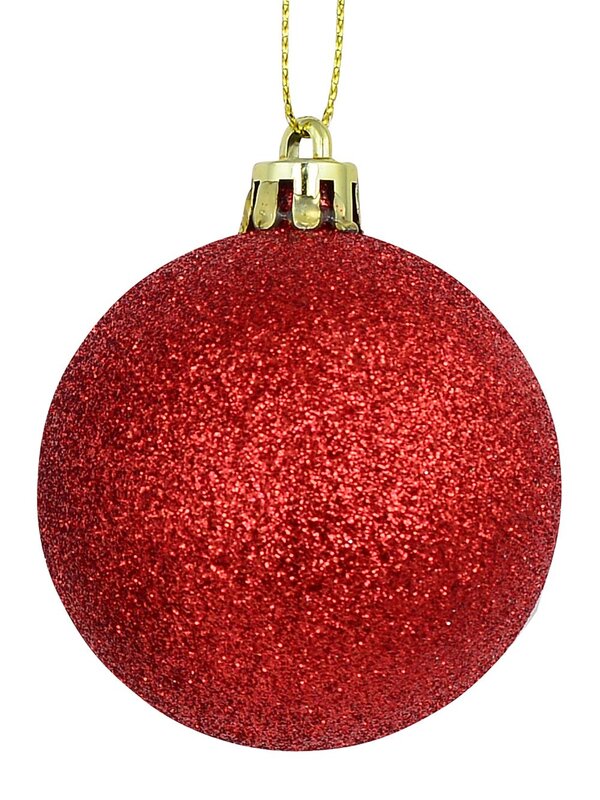12x Timeless Red Green & Gold Essential Mixed Finish Ball Bauble Set | 60mm — image 3