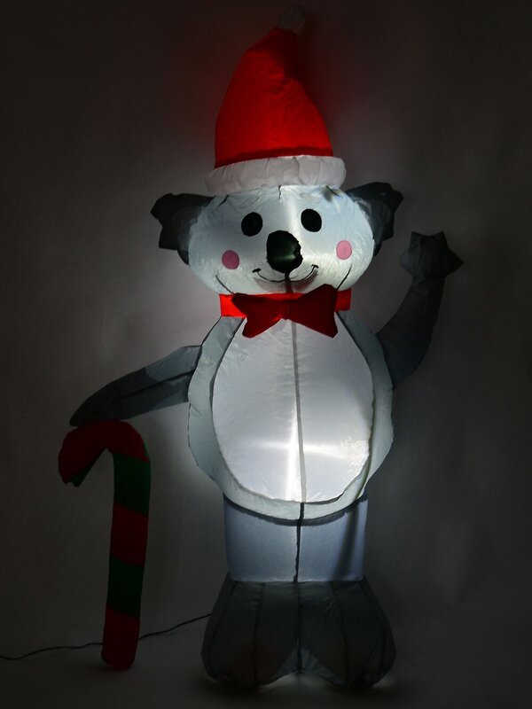 1.3m Cuddles The Koala With Candy Cane Illuminated Christmas Inflatable — image 2