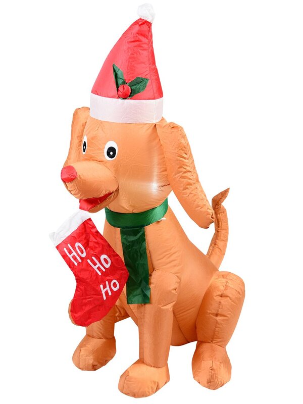 1.3m Cute Sitting Puppy Holding Stocking | LED Outdoor Inflatable — image 3