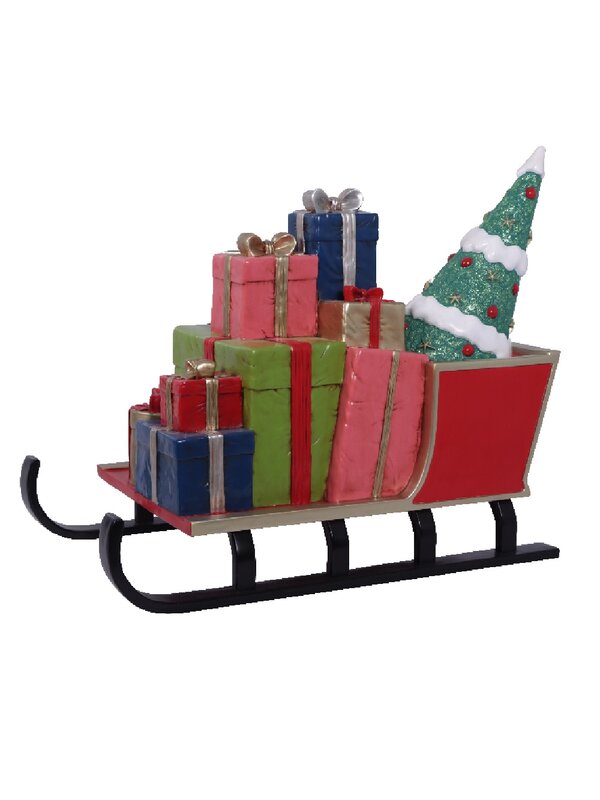 1.3m Santa's Sled Fully Loaded With Gifts Life Size Resin Ornament — image 3