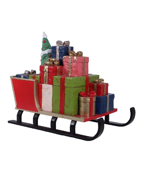 1.3m Santa's Sled Fully Loaded With Gifts Life Size Resin Ornament — image 2