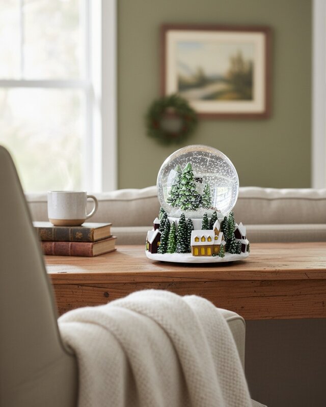 11cm Winter Town Scene With Music & Lights Waterball Snow Globe — image 4