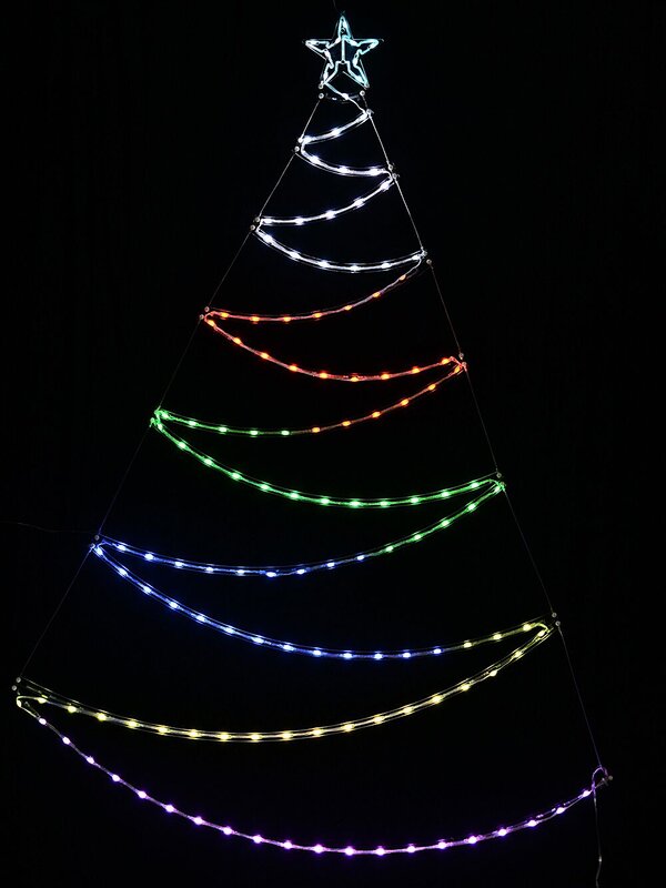 1.4m Wavy Christmas Tree & Star With Digital Rainbow LED Light Display — image 3
