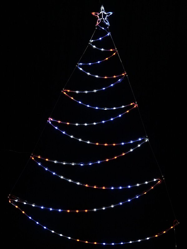1.4m Wavy Christmas Tree & Star With Digital Rainbow LED Light Display — image 7