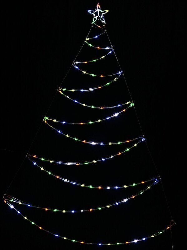1.4m Wavy Christmas Tree & Star With Digital Rainbow LED Light Display — image 9