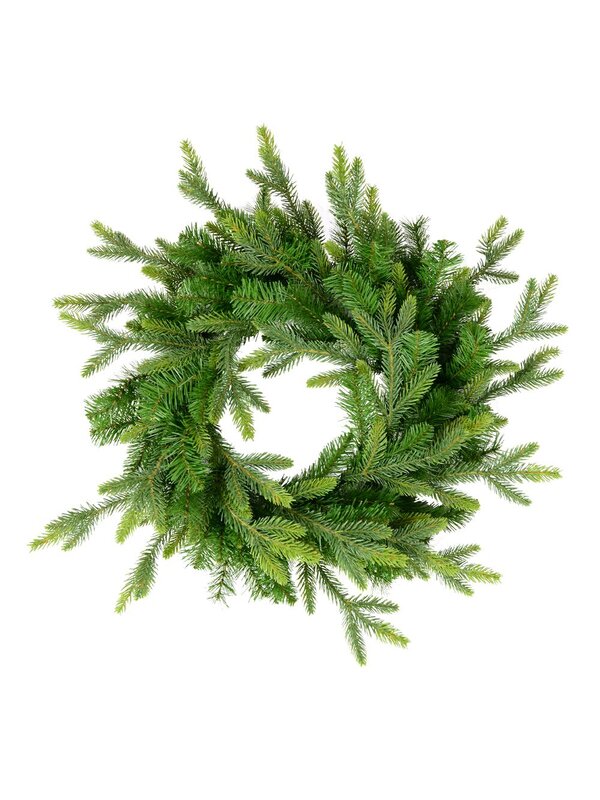Gold Glittered Natural Look Wreath With Pine Cones, Berries & 94 Tips - 48cm