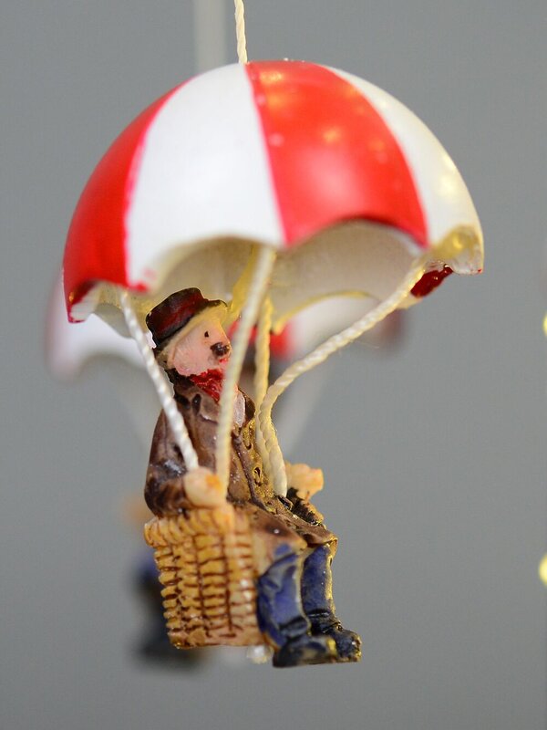Carnival Themed Parachute Ride Scene With Led Lights - 25cm