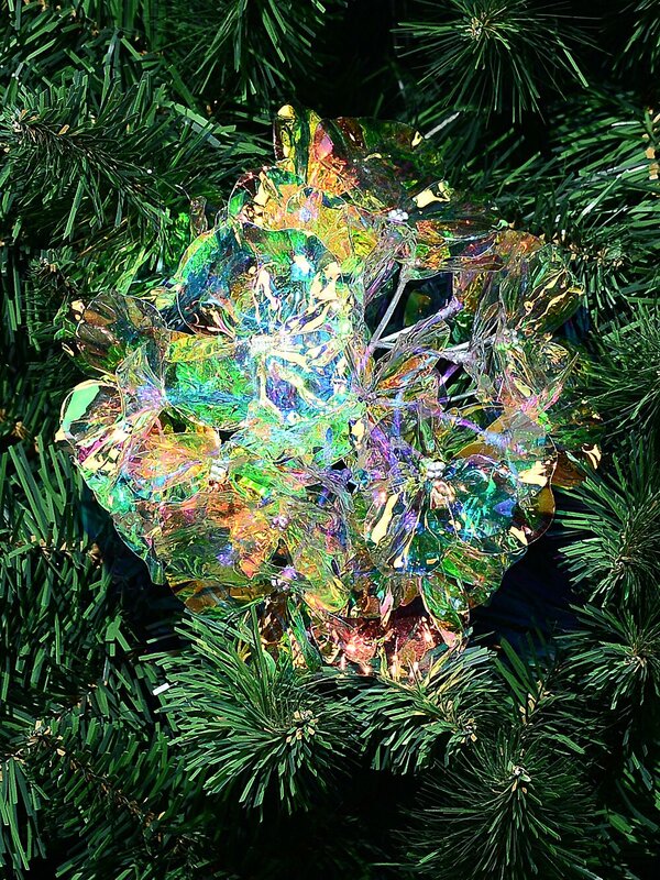 Iridescent Hydrangea Floret Cluster Christmas Tree Clip Pick | 15cm — image 2